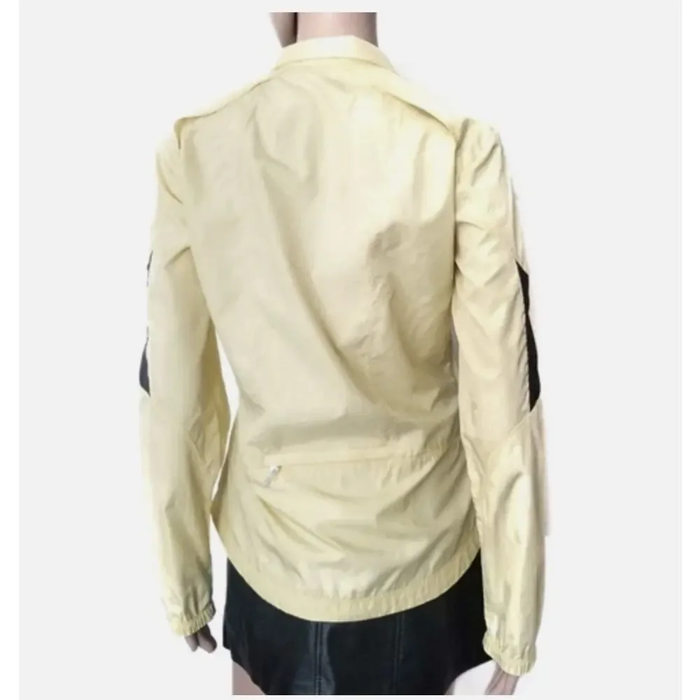 Nike Windbreaker Jacket WMNS S Yellow Full Zip, Reflective Sleeves, Lightweight